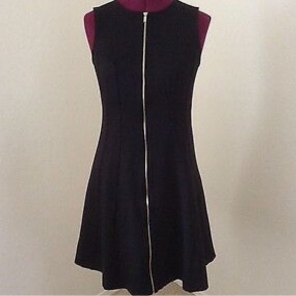 NEW ANN TAYLOR PONTE EXPOSED ZIPPER SLEEVELESS FIT & FLARE - Picture 8 of 14